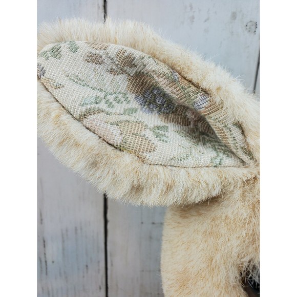 Westcliff Collection Bunny Rabbit Plush Tan Tall Ears Toy Vintage Rope Bow Green - Picture 3 of 10